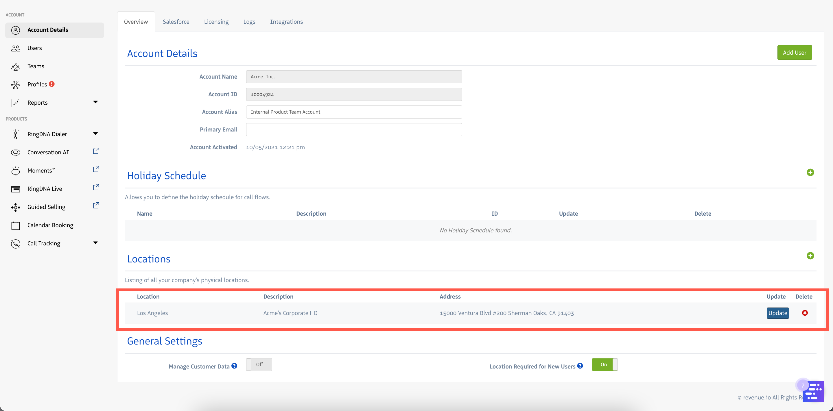 Updated Default Location