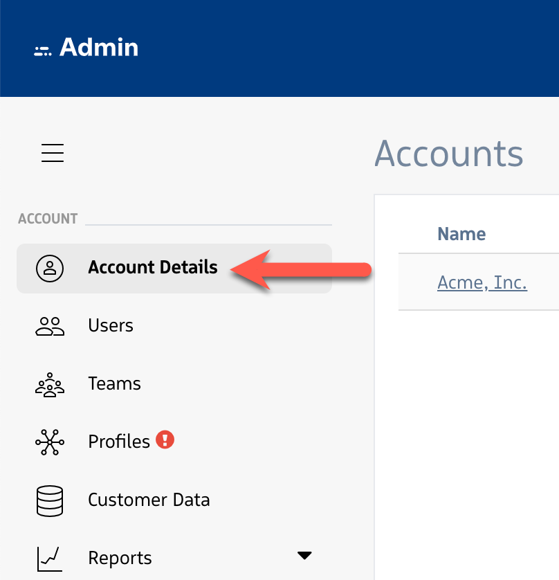 Account Details Navigation