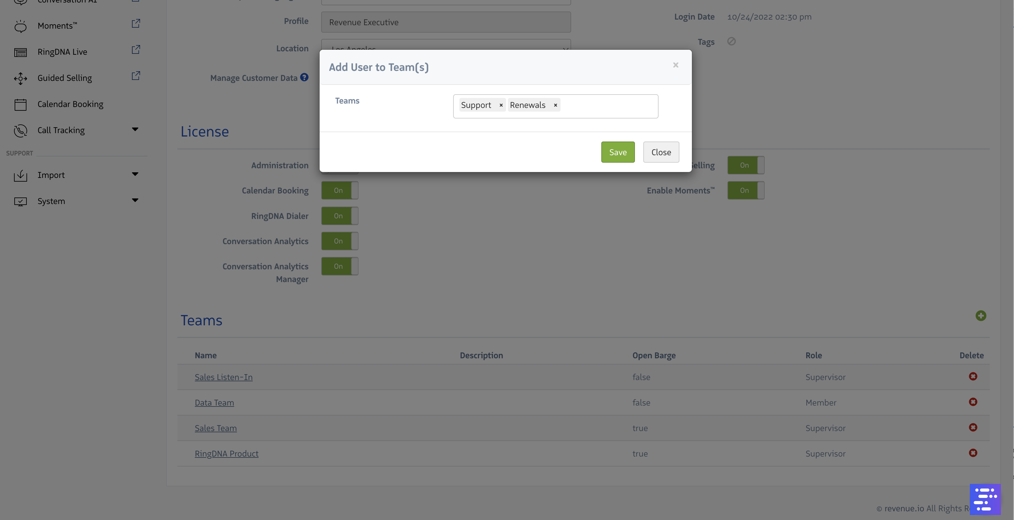 Save Team Association