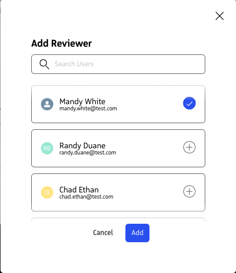 Modal to add reviewers from conversation record page