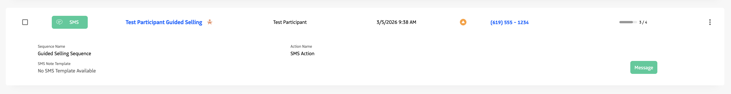 SMS compose window with message text box and Send button