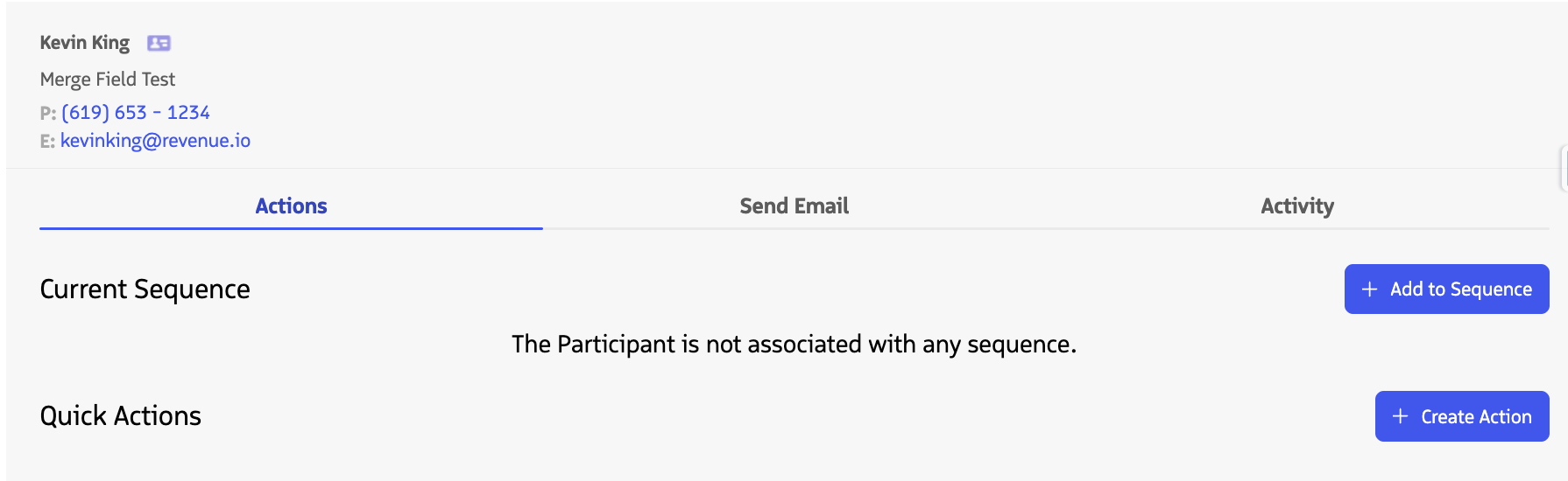 Participant Overview with no current sequence showing the Add to Sequence button.