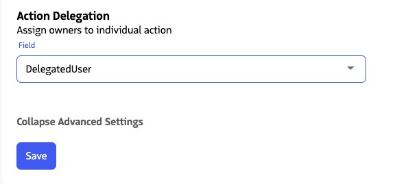 Screenshot showing Default Sequence Delegation and action-level delegation options, including Inherited.