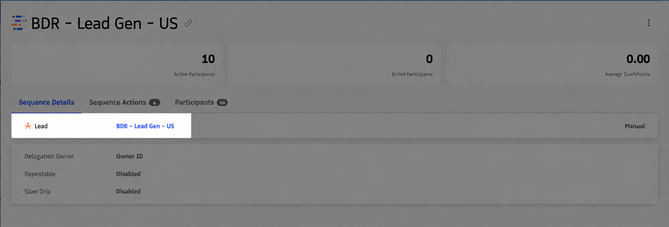 Screenshot of the Guided Selling Sequence Detail screen, showing Campaign as the chosen Record Type