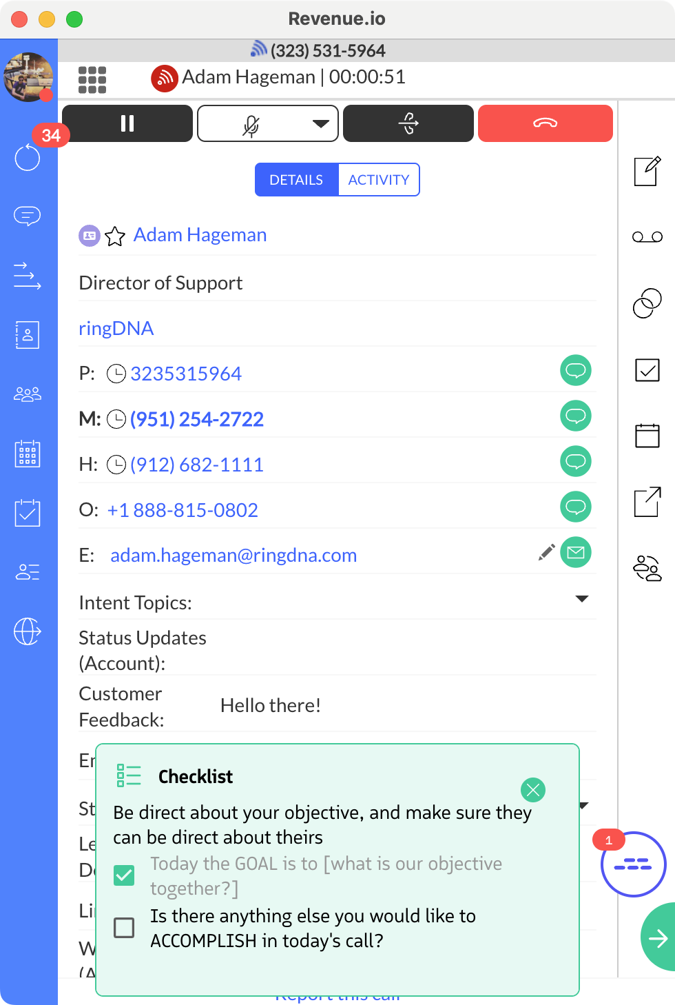 Moments™ Notification in the RingDNA Communication Hub
