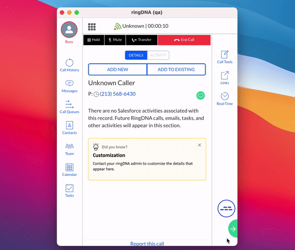 Animation showing a notification being marked as Done.