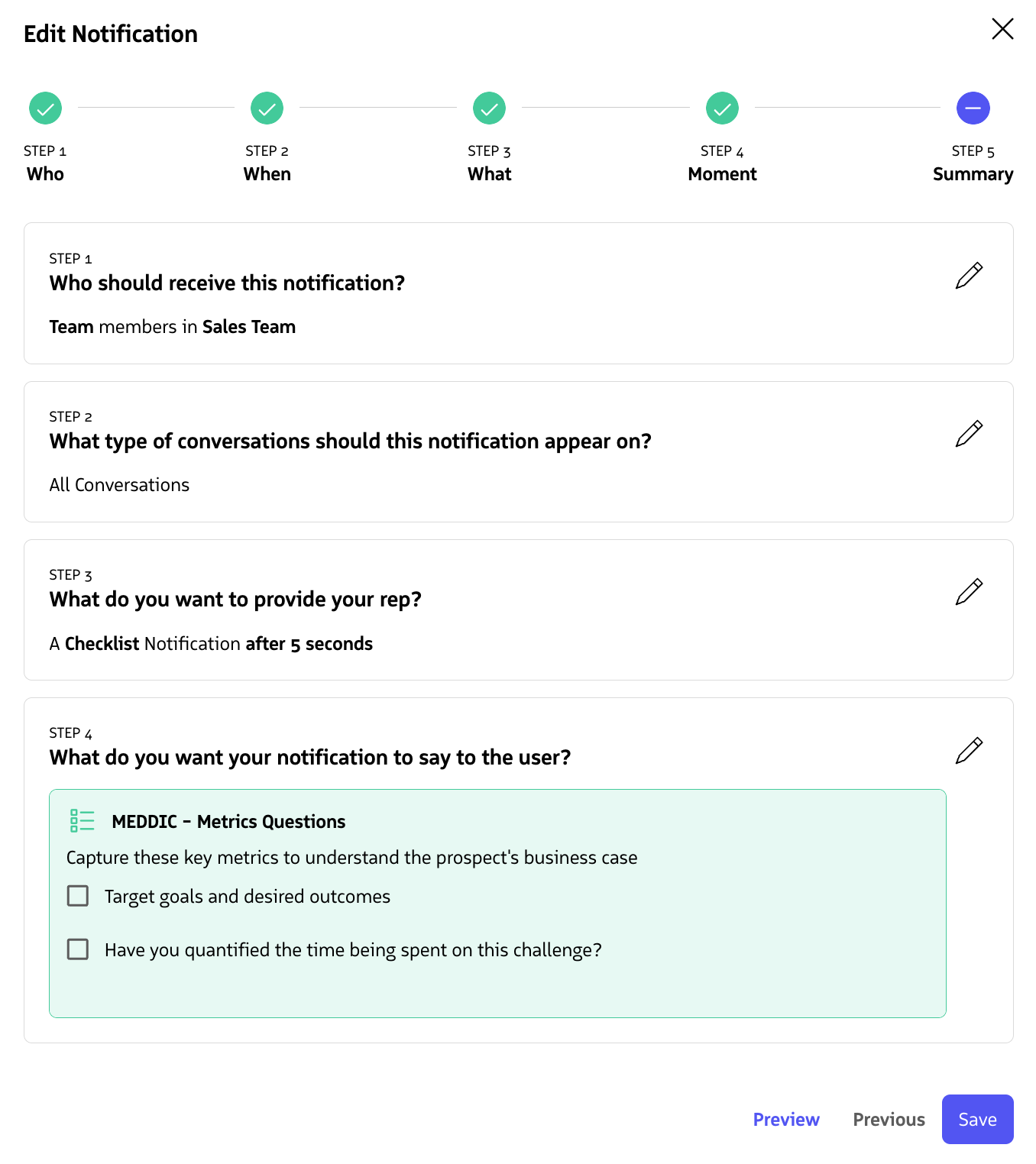 Review and save notification