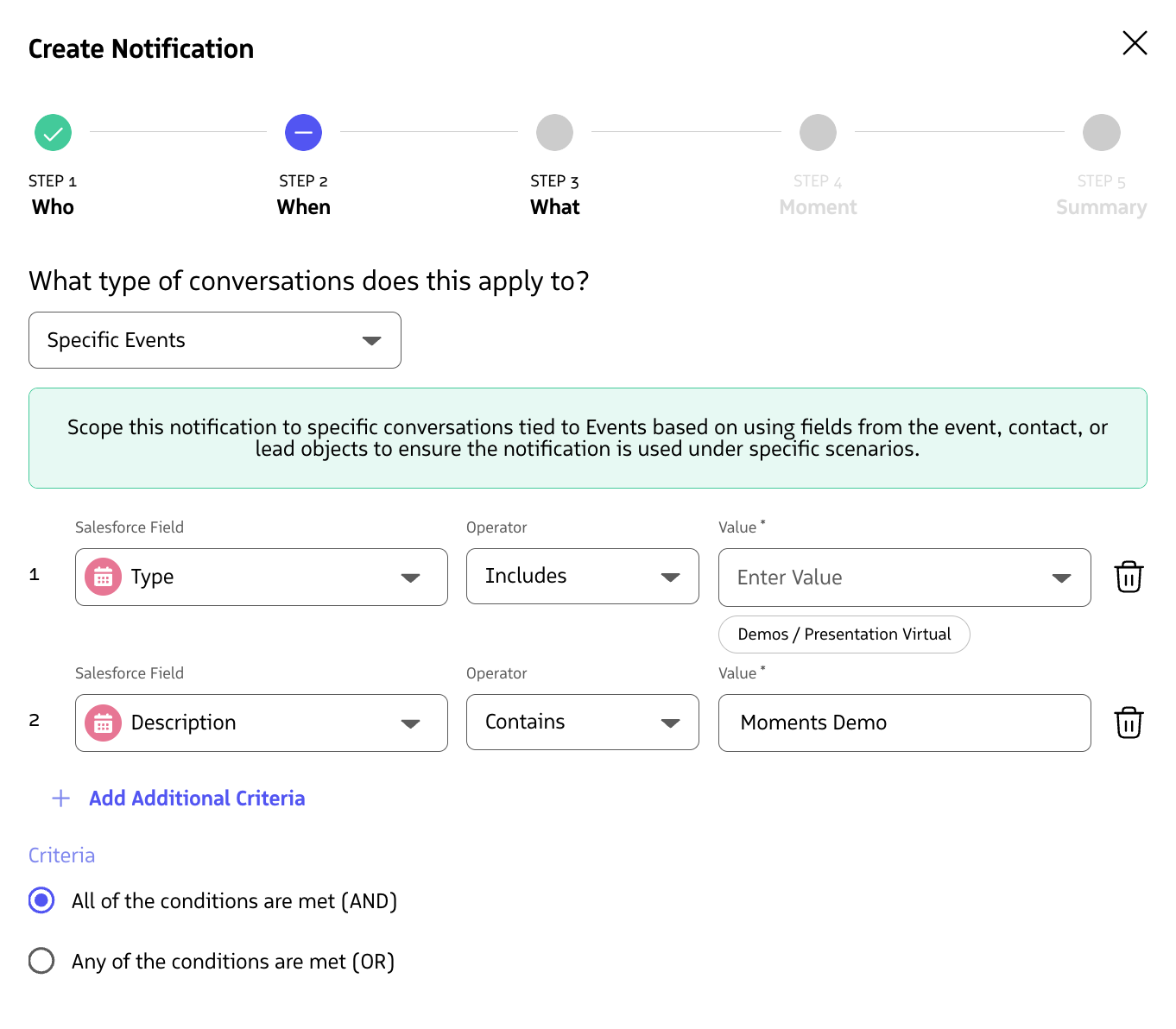 Targeting specific events