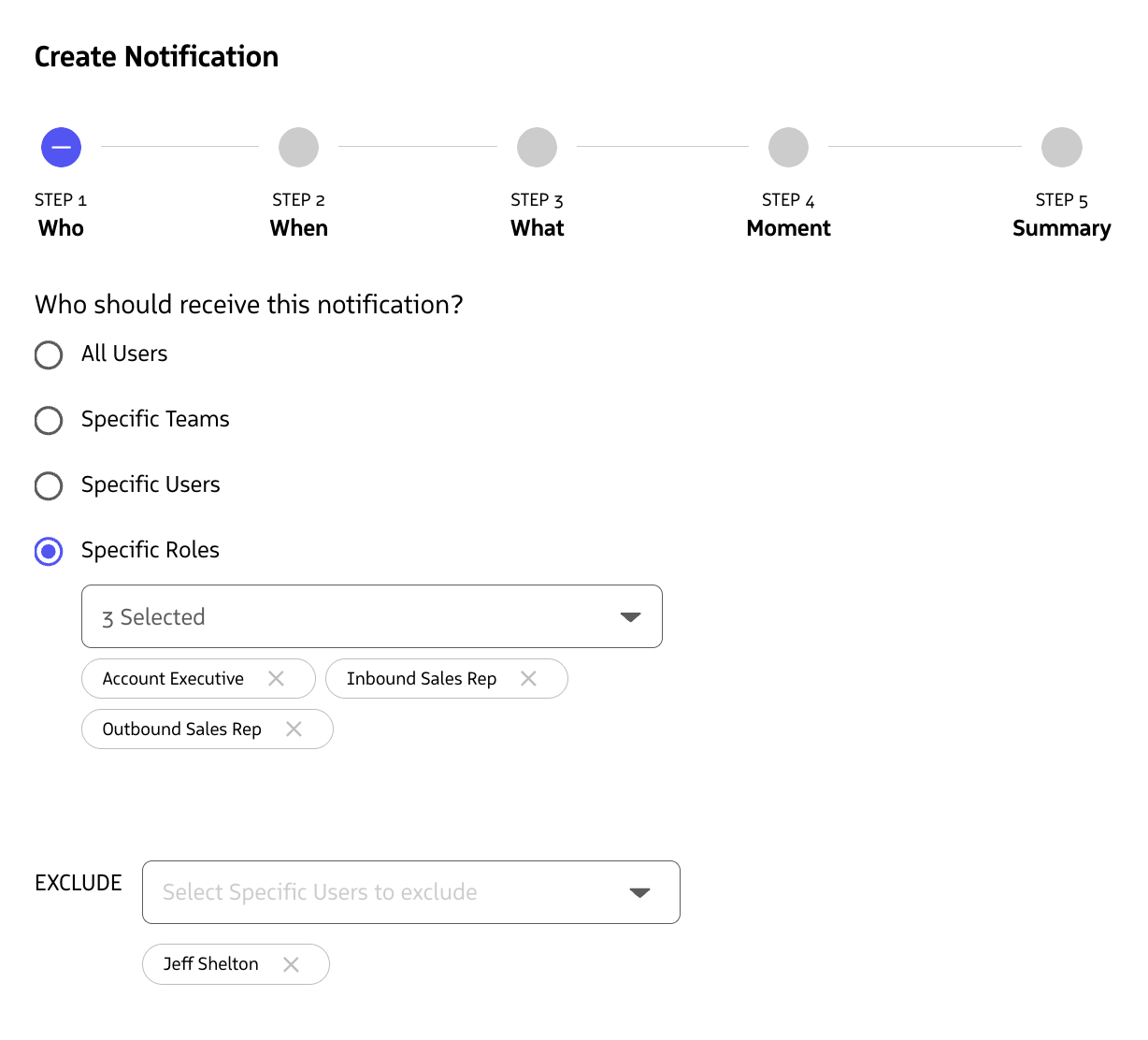 Targeting specific roles