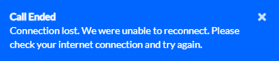 Connection lost message in the dialer