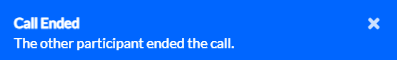 Participant ended call message in the dialer
