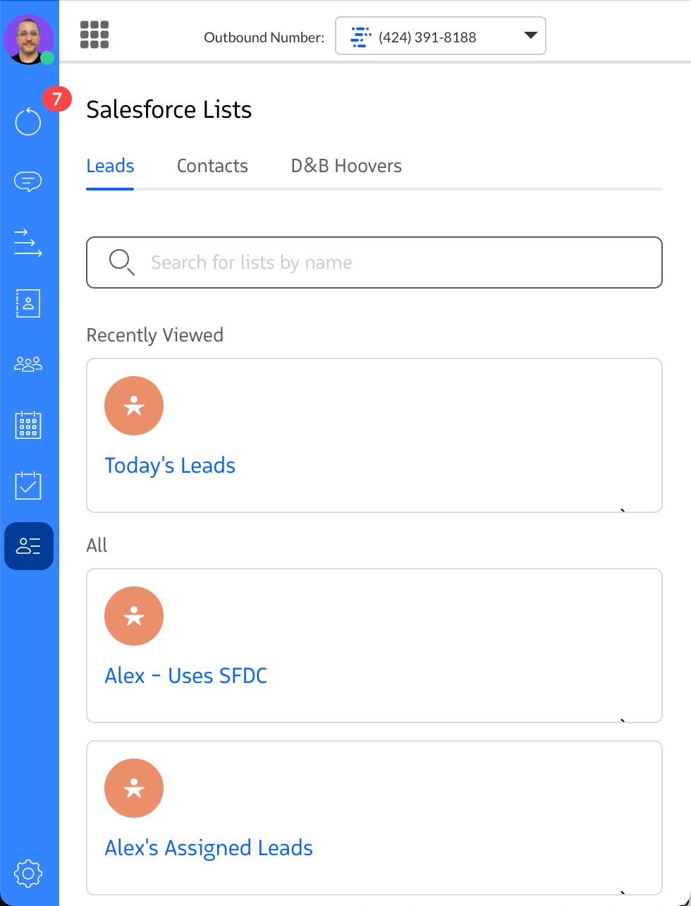 Contact and Lead Lists