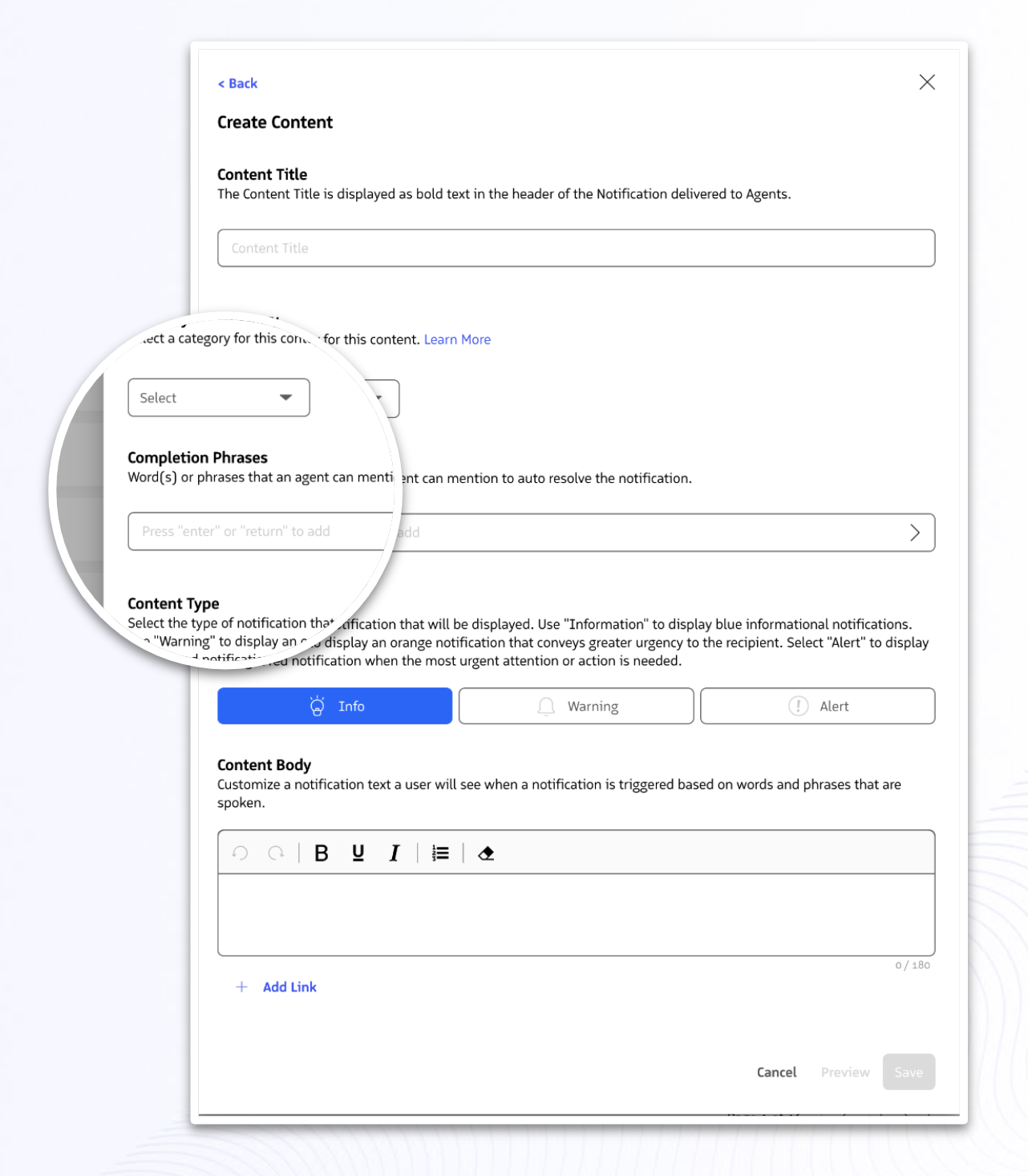 Notification Completion Phrases