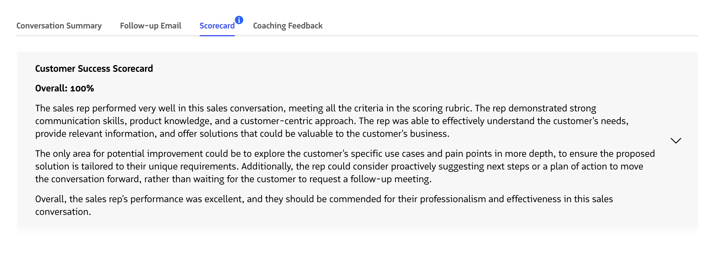 Generative Scorecards overview in the Revenue application.