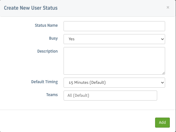 Create user status