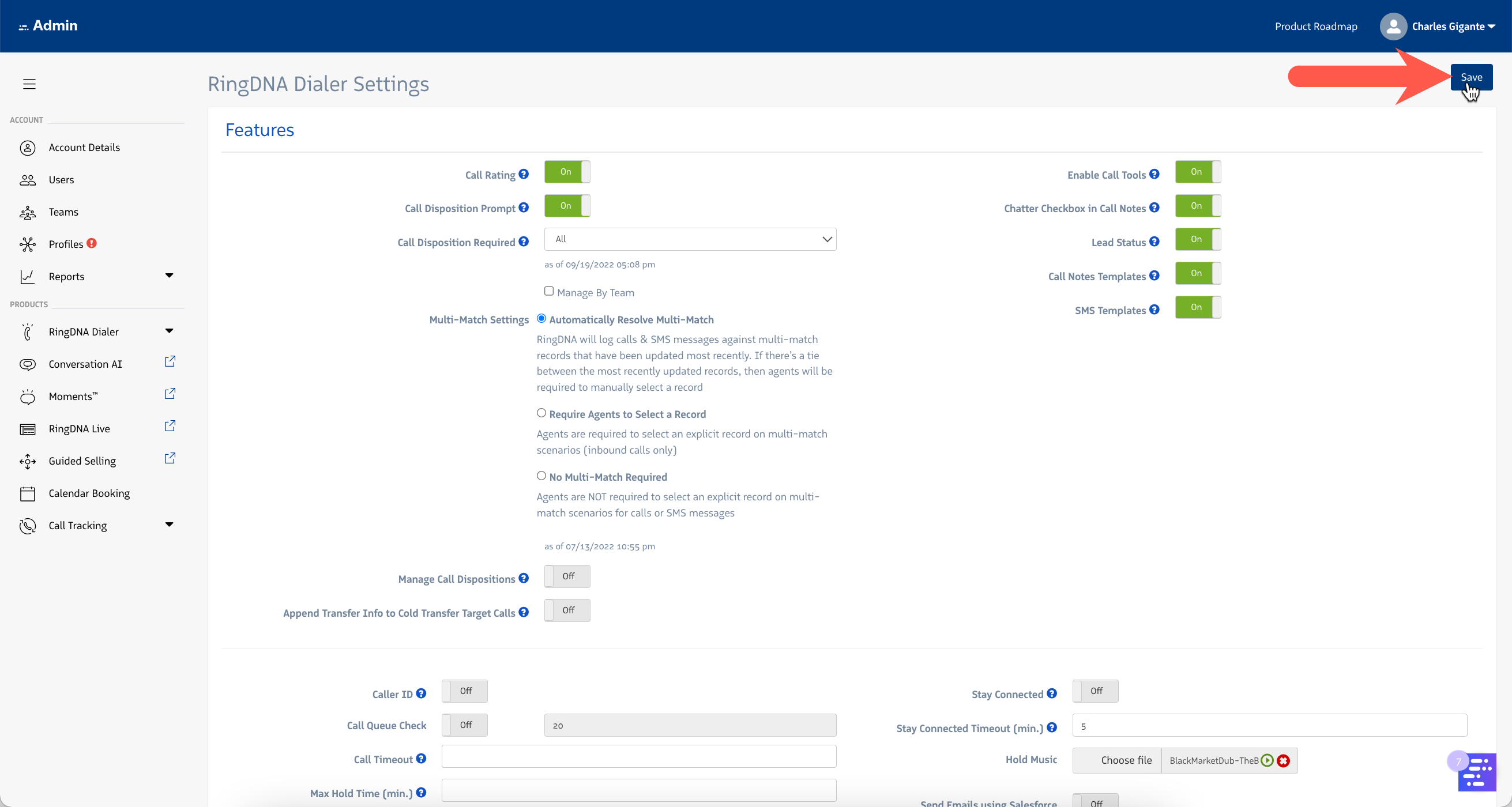 Lunch break status timer in Dialer
