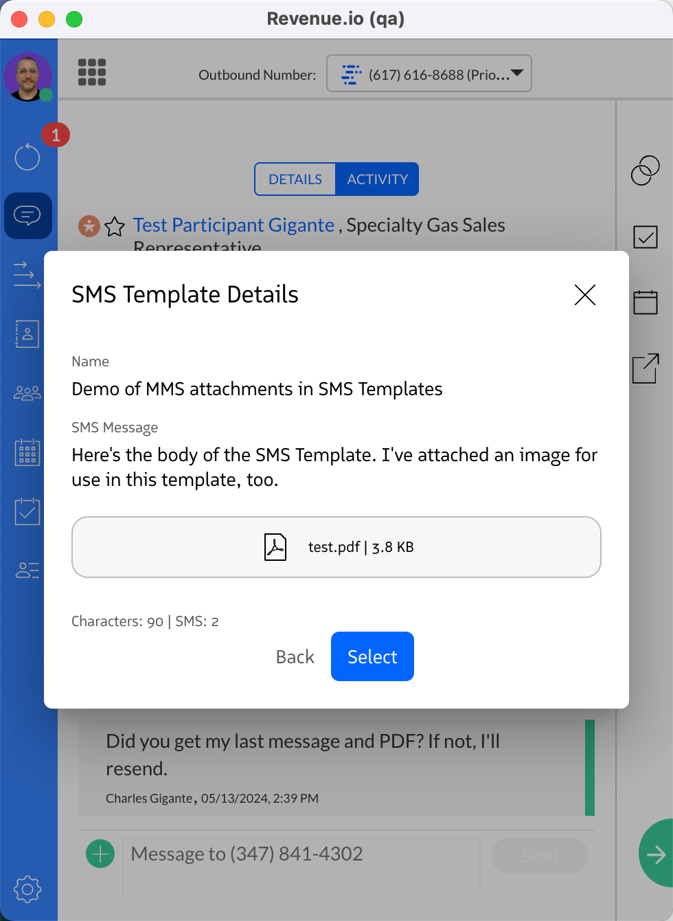Dialer template details