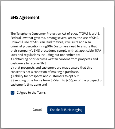 SMS Agreement