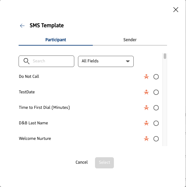SMS Participant merge fields