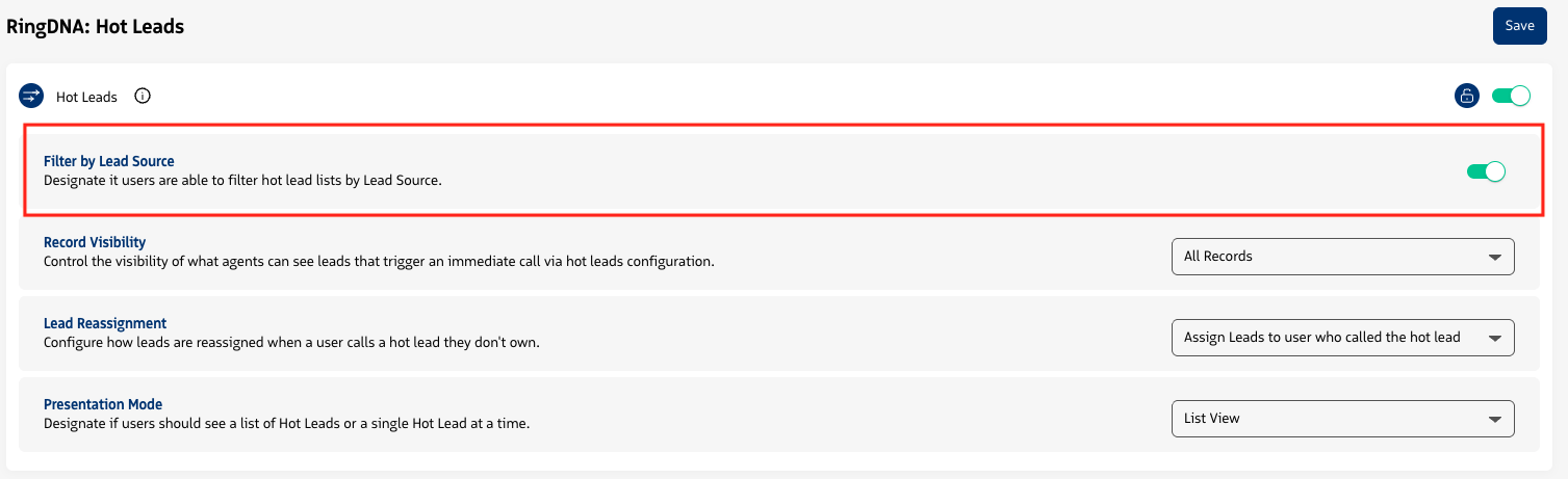 Hot Leads - Filter by Lead Source