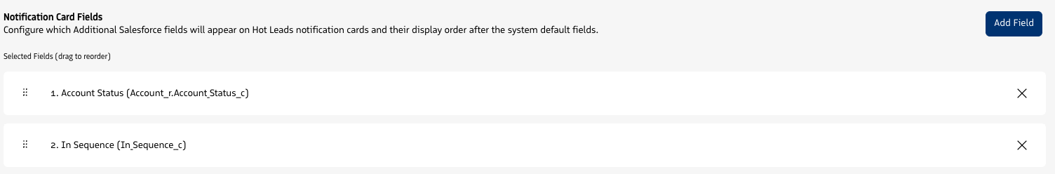 selected fields