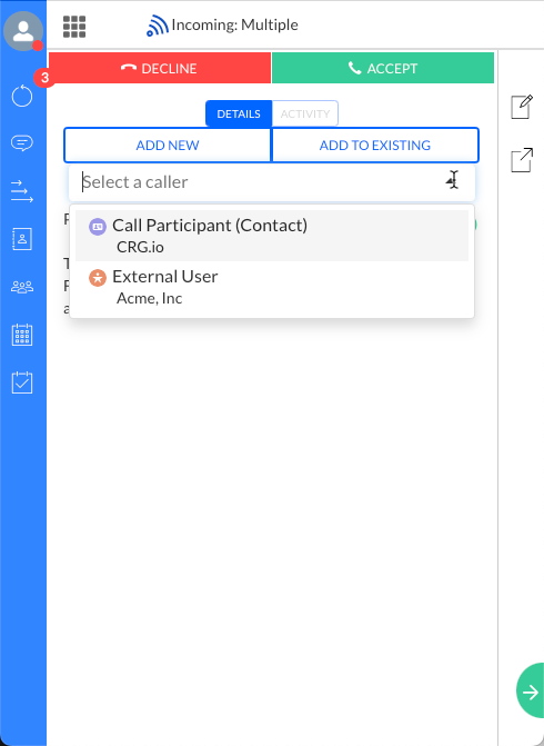 Multi-match in Dialer - select a caller