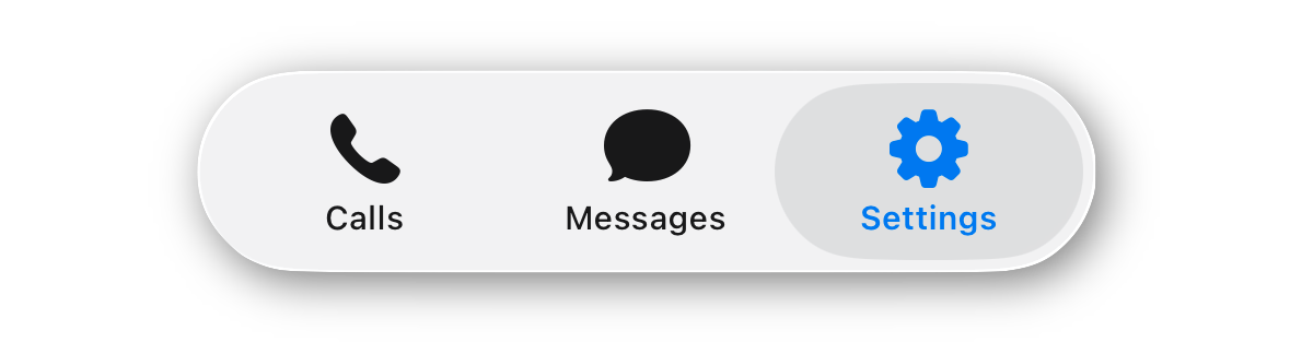 Screenshot of the Menu pane in the RingDNA iOS app.
