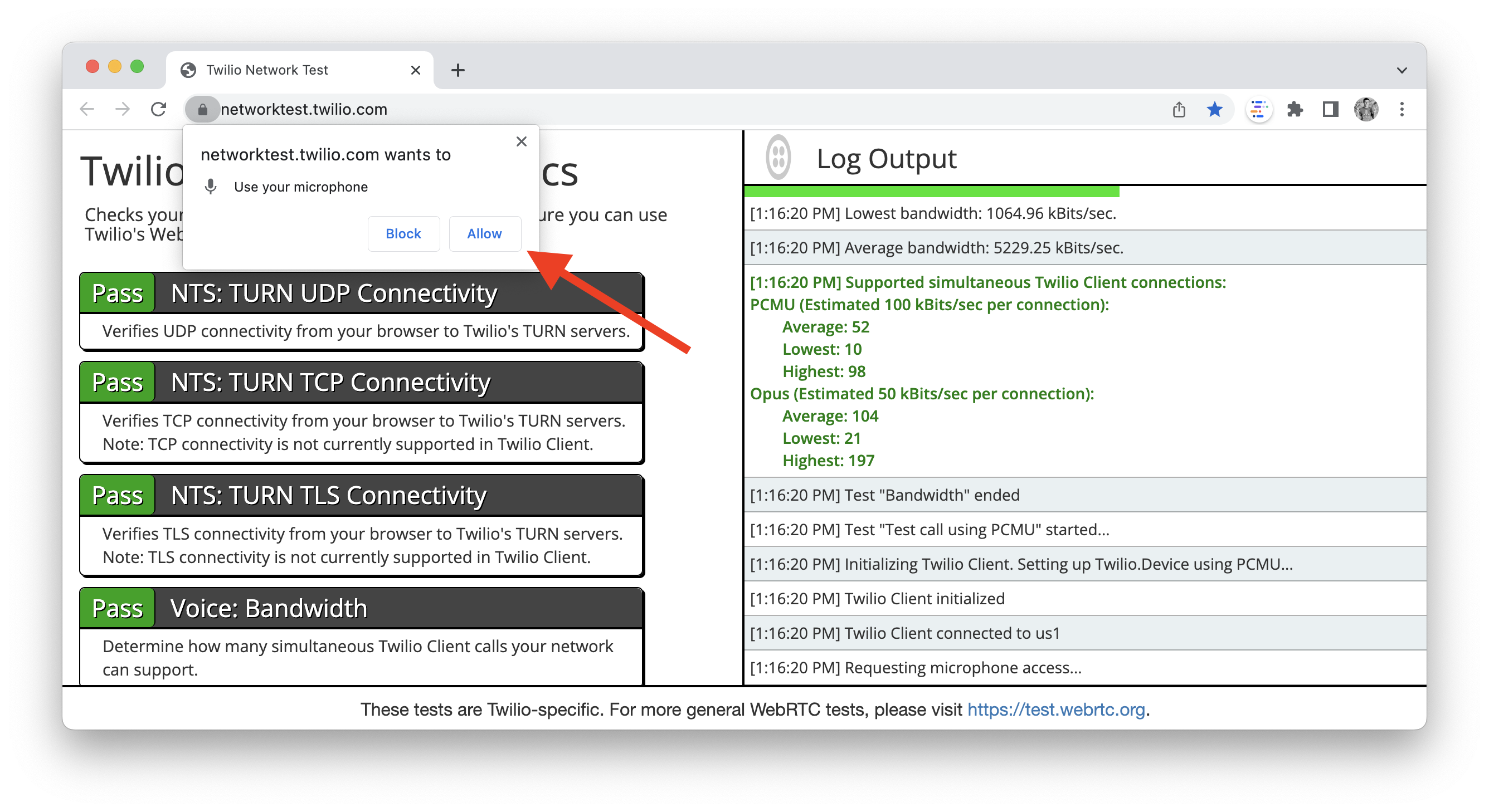 Microphone Access Prompt