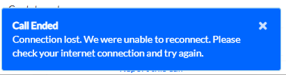 Connection lost toast in the dialer
